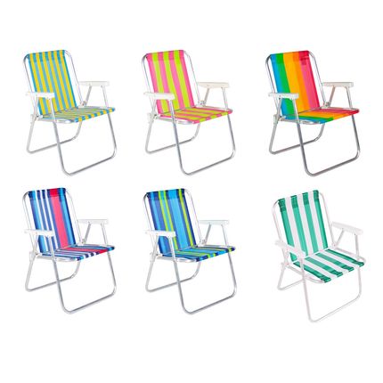 Cadeira de Praia e Piscina Alta 25500 Alumínio Belfix - Cores Sortidas -  Moveis Linhares