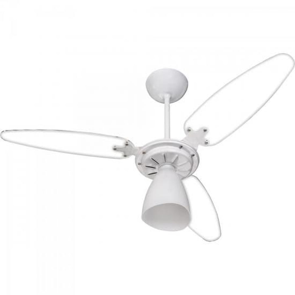 Ventilador de Teto Ventisol Wind Light 3 Pás Transparentes CV3 130W Branco