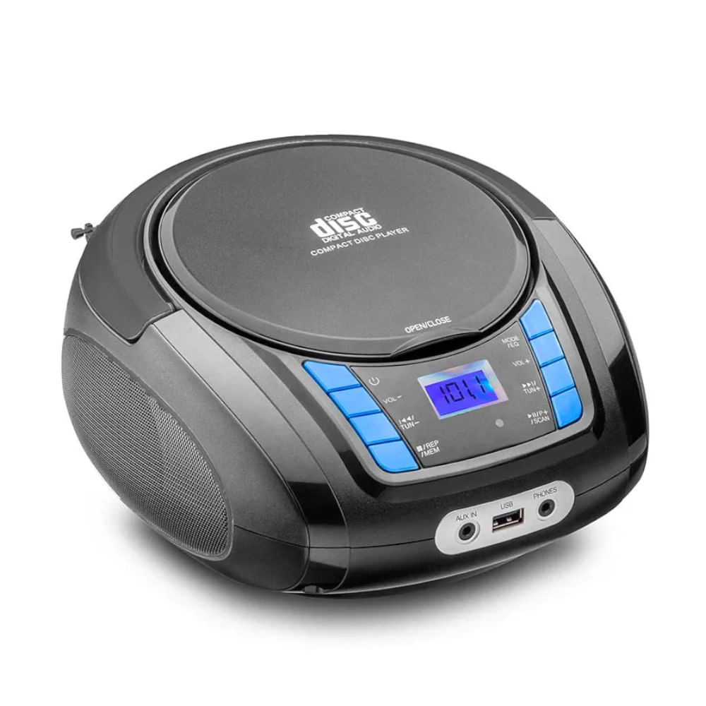 Rádio Portátil Boombox Multilaser 20W Bluetooth Rádio FM e CD Player