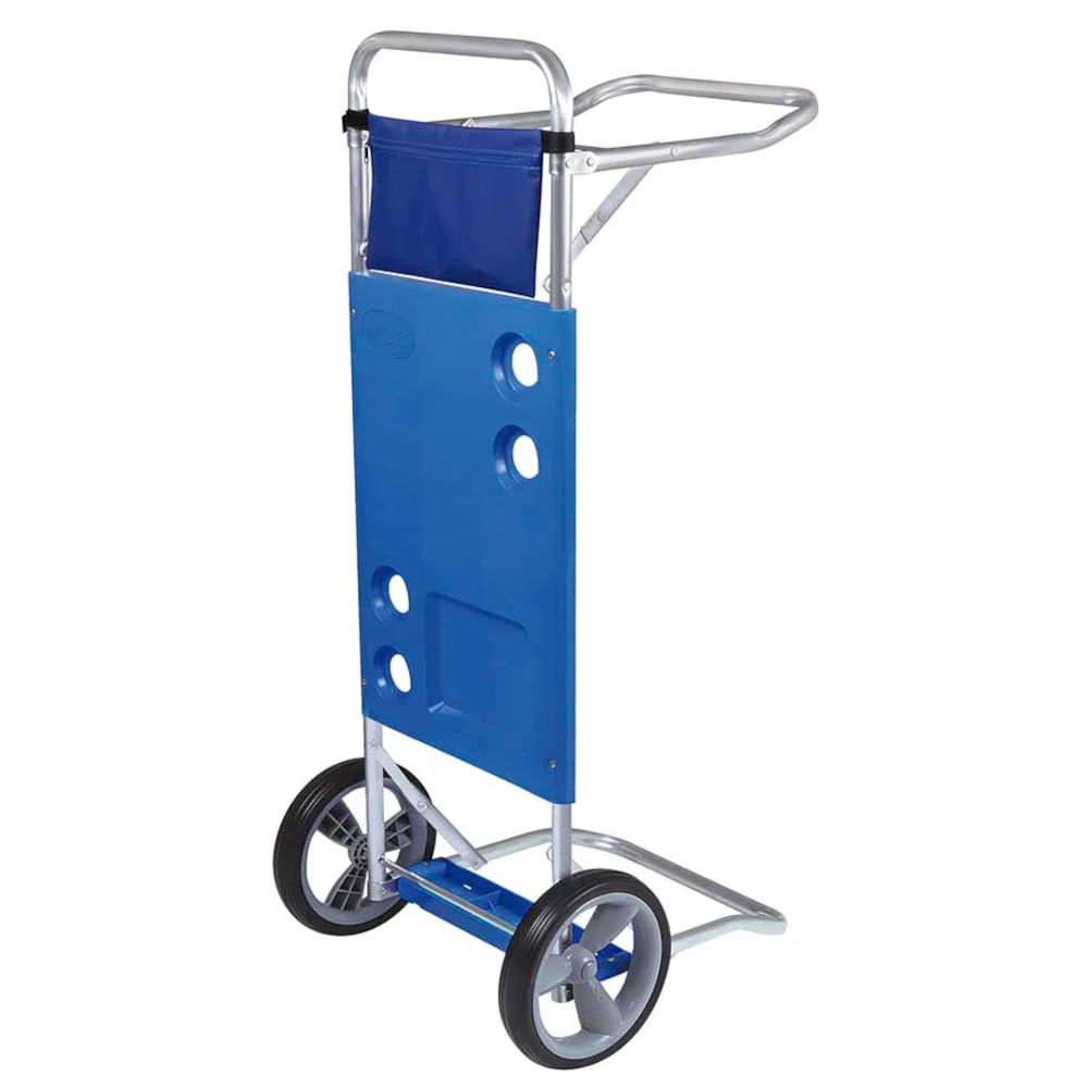 Carrinho de Praia MOR até 15KG com Porta-objetos e Mesa - Azul