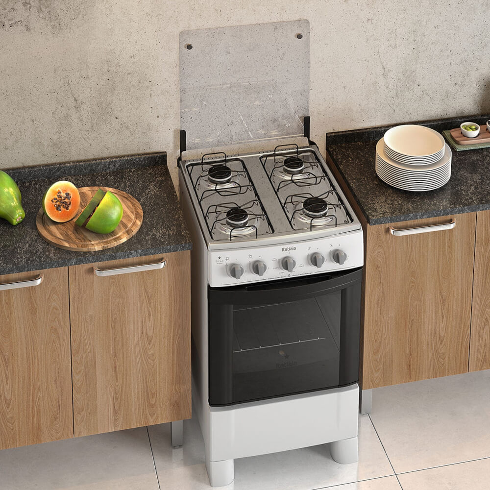 Fogão Itatiaia Star Clean 4 Bocas Branco Moveis Linhares