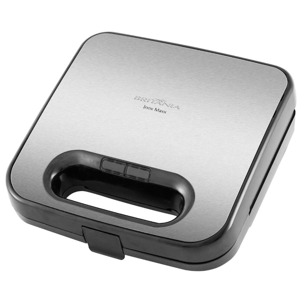 Sanduicheira e Grill Britânia Maxx Inox 750W com Chapa Antiaderente
