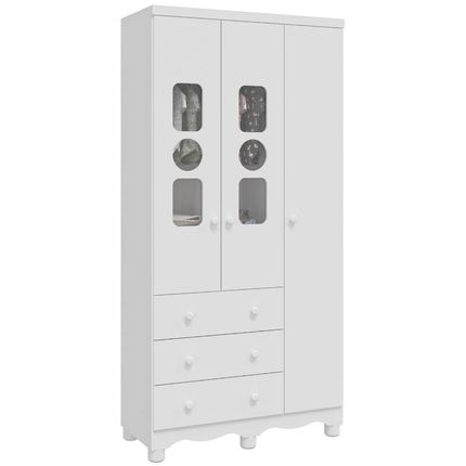 Roupeiro-Infantil-Tedy-3-portas-branco Roupeiro-Infantil-Tedy-3-portas-branco