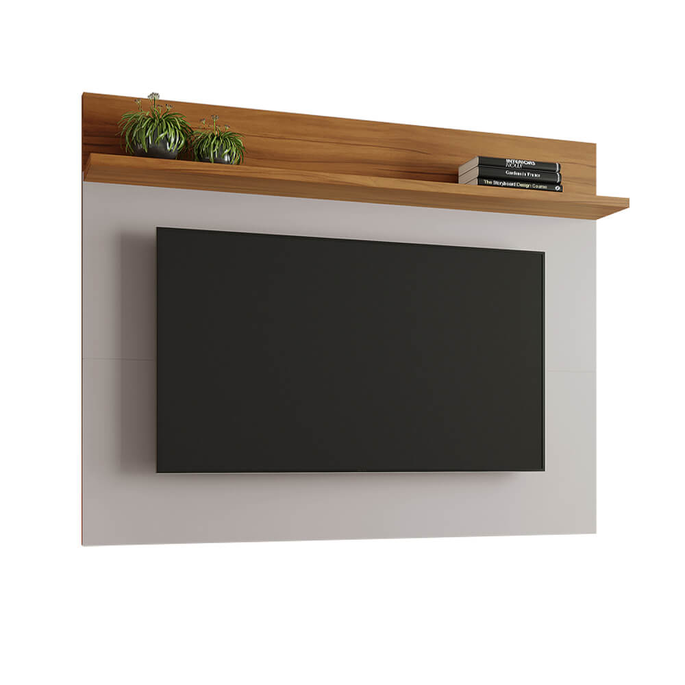 Painel de Parede Notável NT1185 para TV até 60 Polegadas - Off White/Freijó