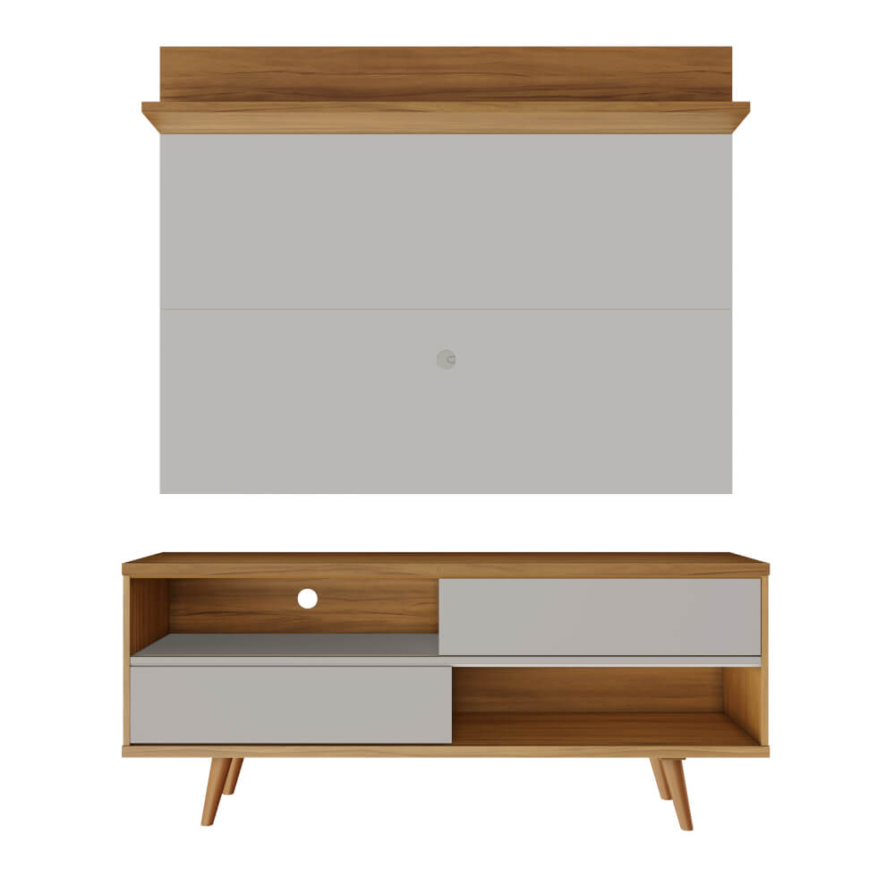 Painel NT1185 + Bancada NT1180 para TV até 50'' - Off White/Freijó