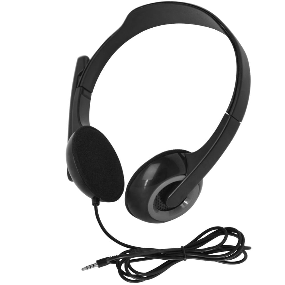 Headset Basic Conexão P3 Cabo de 150cm Cancelamento de Ruido Driver 40
