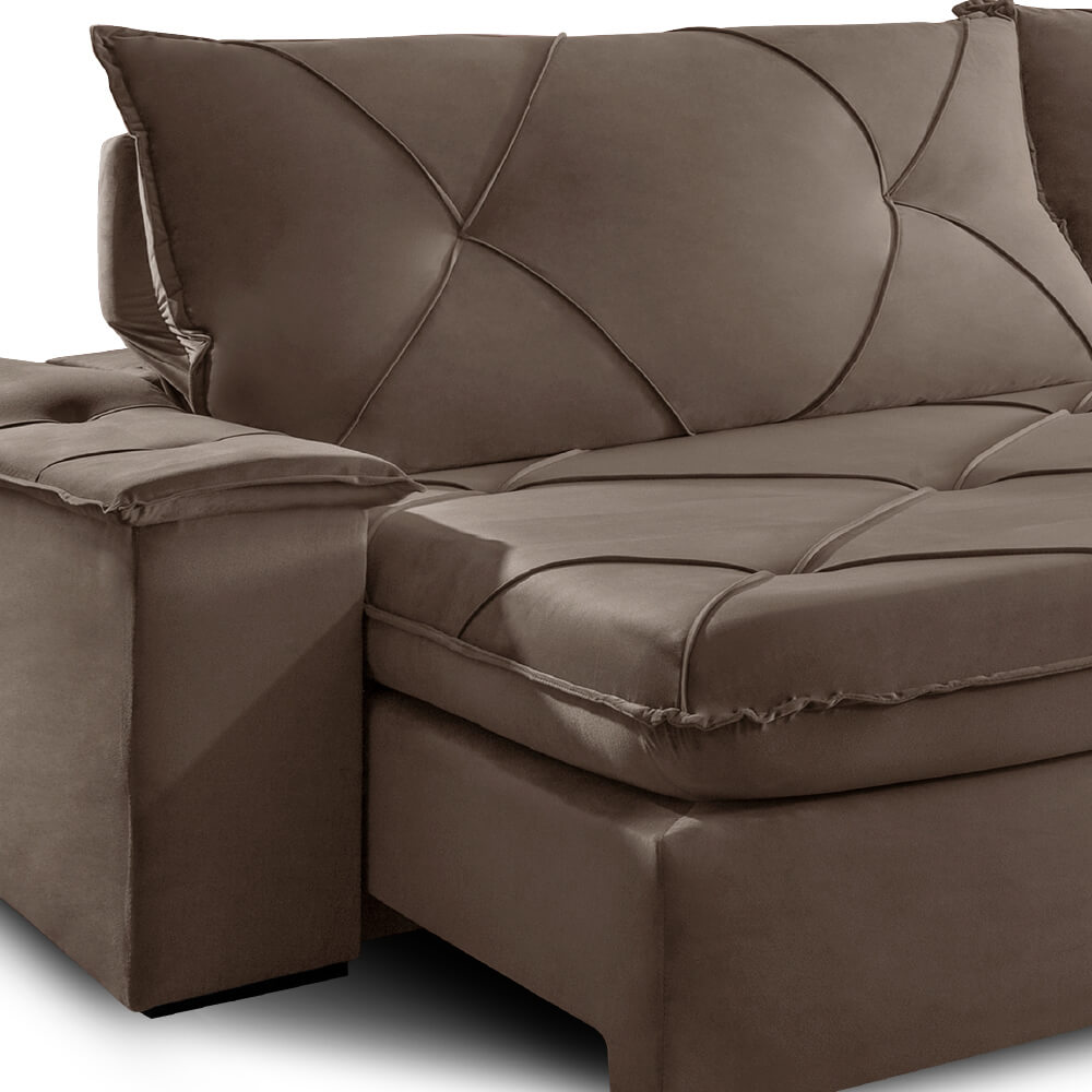 Sofa Retratil e Reclinavel 230cm LE Portugal D28 com Mola Espiral e