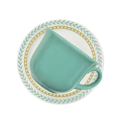 Conjunto de Chá Biona 6 xícaras com pires Donna Lirios - Branco