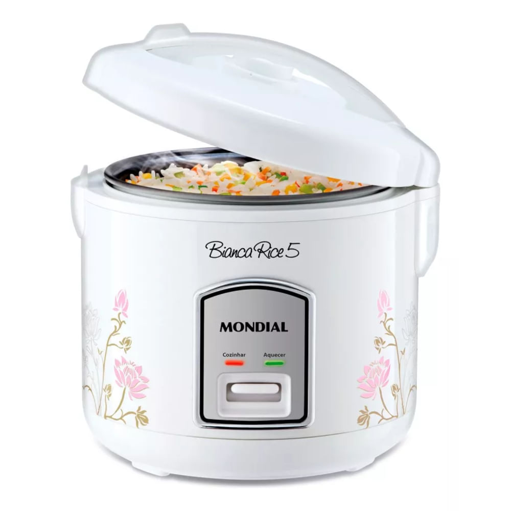 Panela de Arroz Elétrica Mondial Fast Rice Premium 400W NPE-05 5 Xicáras Branca