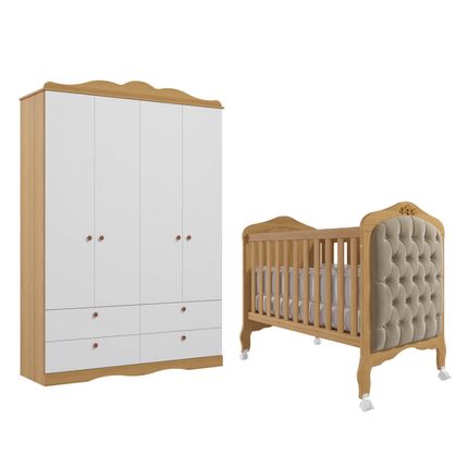 Quarto-de-Bebe-2-pecas-4-Portas-com-Capitone-Permobili-Harmonia-Encanto-na-cor-Nature-Branco---1 Quarto-de-Bebe-2-pecas-4-Portas-com-Capitone-Permobili-Harmonia-Encanto-na-cor-Nature-Branco---1