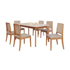 Conjunto-Mesa-Cimol-Ficus-160x80cm-com-6-Cadeiras-em-Madeira-e-Tecido-Linho-na-cor-Madeira-Cinza---1