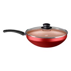 Frigideira-MTA-Wok-Flora-com-Tampa-28cm-4.3-Litros-Antiaderente-na-cor-Cereja---1