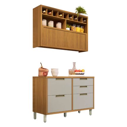 Cozinha-modulada-Nesher-Imperatriz-2-pecas-com-Nicho-Adega-na-cor-Freijo-e-Off-White---1 Cozinha-modulada-Nesher-Imperatriz-2-pecas-com-Nicho-Adega-na-cor-Freijo-e-Off-White---1