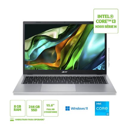 Notebook Acer Aspire 3 A315-510P-34XC Intel Core i3 Windows 11