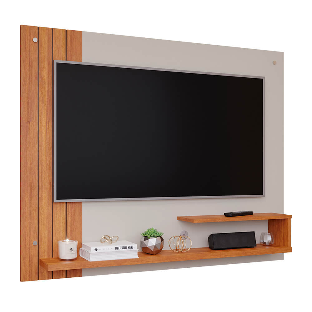Painel Permóbili Dunas para TV de ate 50'' - Off White/Cinamomo