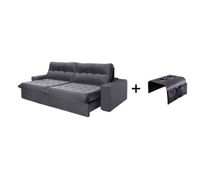 Kit-Sofa-Retratil-Guriri-250cm-Grafite-e-Ganhe-uma-bandeja-porta-copo-preta