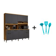 Kit-Cozinha-Compacta-Ronipa-Cabernet-Prime-Grafite-e-Ganhe-1-Conjunto-de-utensilios-3-pecas