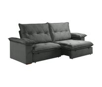 Sofa-Retratil-e-Reclinavel-250cm-Dvtrine-Corvette-com-tecido-em-Veludo---Chumbo