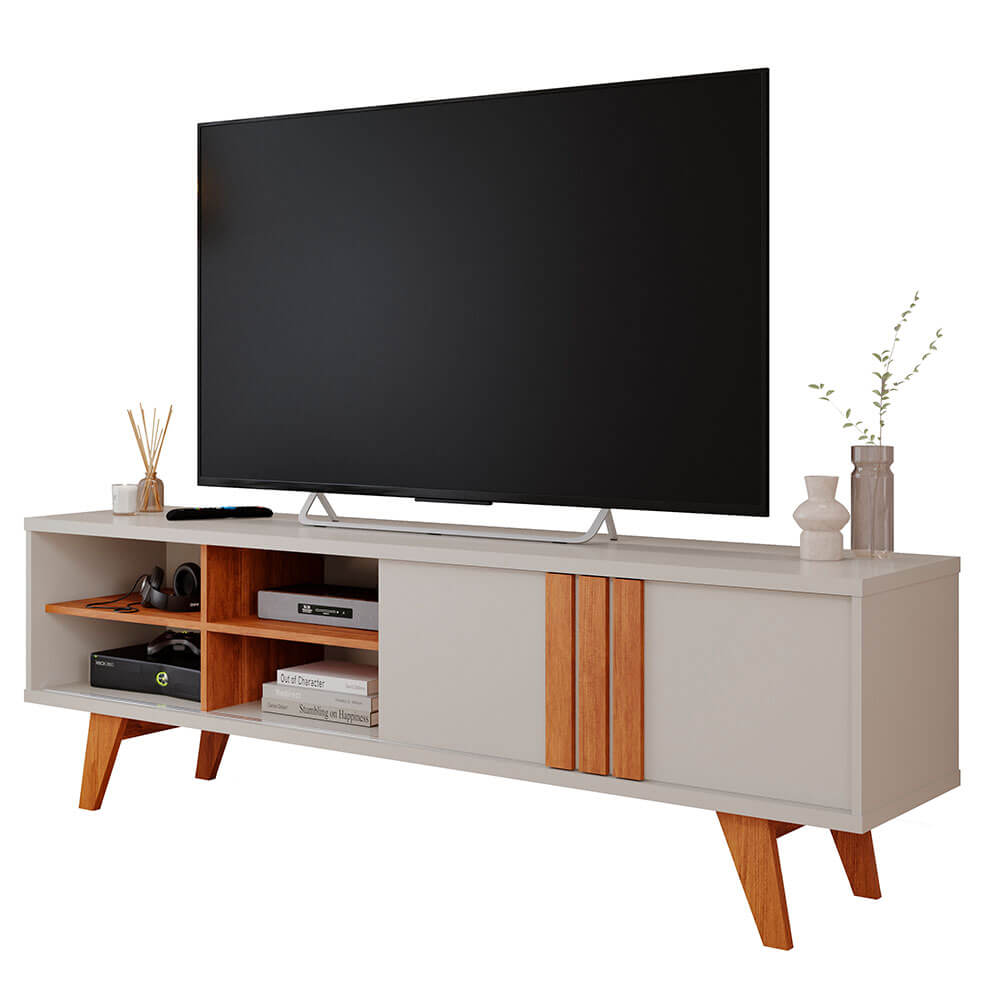 Bancada Permóbili Paraty 100% MDF - Off White/Cinamomo