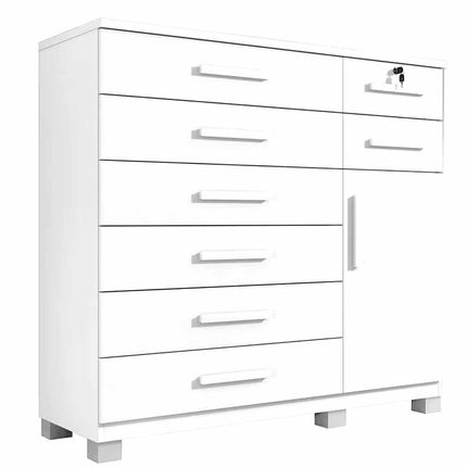 Comoda-Benetil-New-Vitoria-com-8-Gavetas-e-1-Porta---Branco