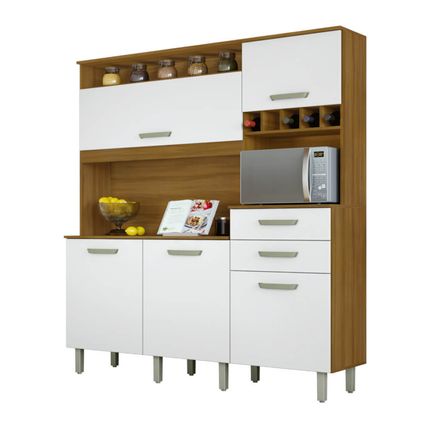 Cozinha-Compacta-Nesher-Smart-5-portas-e-2-gavetas---Freijo-Branco