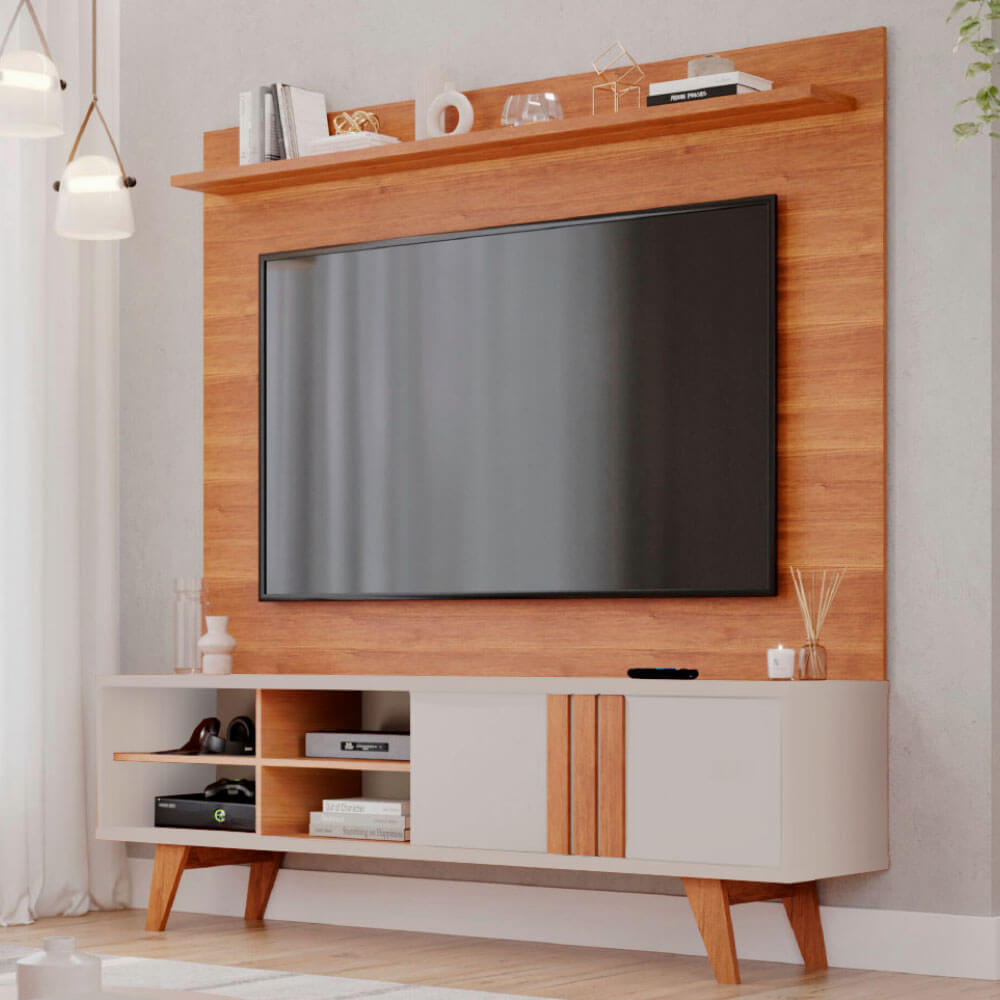 Painel Permóbili Sotile + Bancada Permóbili Paraty para TV de até 70 ...