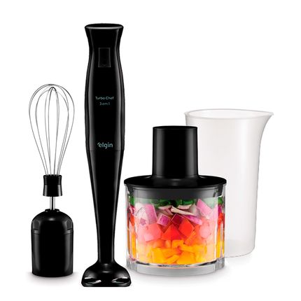 Mixer-Elgin-200W-Turbo-Chef-3-em-1-Preto Mixer-Elgin-200W-Turbo-Chef-3-em-1-Preto