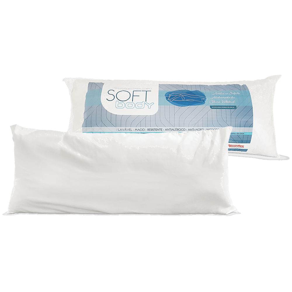 Travesseiro Reconflex Soft Body com Fibra de Poliéster Siliconizada - Branco