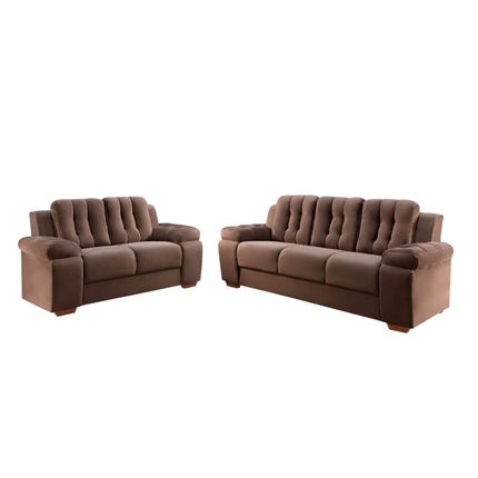 Conjunto-de-Sofas-Rondomoveis-Gramado-2-e-3-Lugares-com-Tecido-Veludo---Marrom