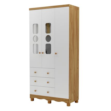 Guarda-Roupa-Peroba-Tedy-3-Portas-e-3-Gavetas---Branco-Amendoa Guarda-Roupa-Peroba-Tedy-3-Portas-e-3-Gavetas---Branco-Amendoa