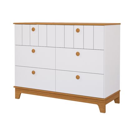 Comoda-Permobili-Biscoito-com-6-gavetas-e-Trocador---Branco-Nature Comoda-Permobili-Biscoito-com-6-gavetas-e-Trocador---Branco-Nature