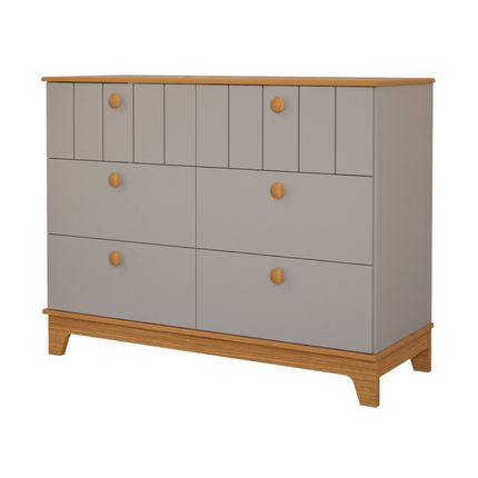 Cômoda Permobili Biscoito com 6 gavetas e Trocador - Fendi/Nature Cômoda Permobili Biscoito com 6 gavetas e Trocador - Fendi/Nature