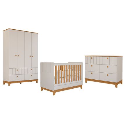 Quarto-de-Bebe-3-pecas-Permobili-Biscoito---Off-White-Nature Quarto-de-Bebe-3-pecas-Permobili-Biscoito---Off-White-Nature