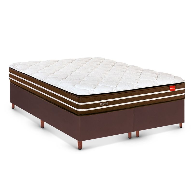 Colchão Bless Reconflex D26 + Box Tozatto King 192cm - Marrom