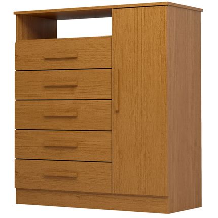 Comoda-ACP-Madri-com-5-Gavetas-e-Sapateira-Lateral---Cinamomo Comoda-ACP-Madri-com-5-Gavetas-e-Sapateira-Lateral---Cinamomo