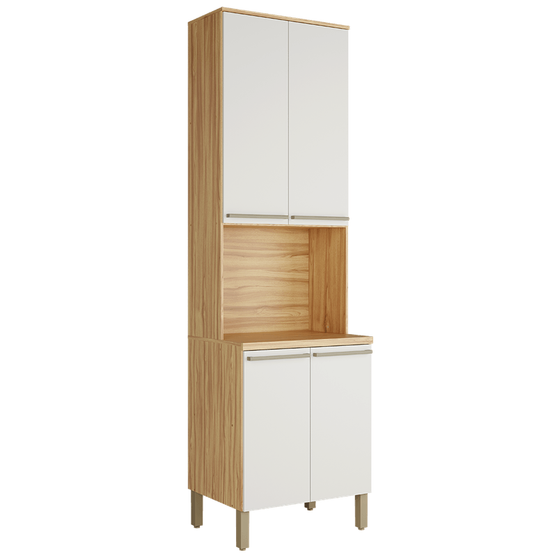 Paneleiro Ronipa Napoli Prime com 4 Portas - Amêndoa/Off White