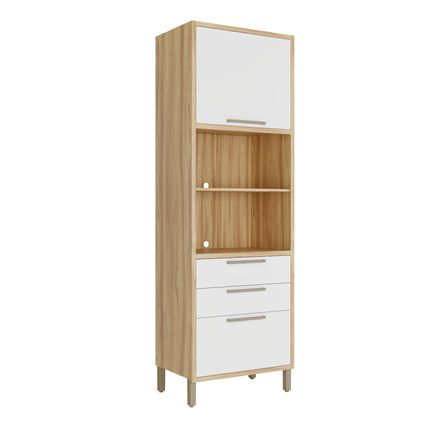 Paneleiro Ronipa Syrah 2 Portas com Nicho para Forno - Amêndoa/Branco Paneleiro Ronipa Syrah 2 Portas com Nicho para Forno - Amêndoa/Branco