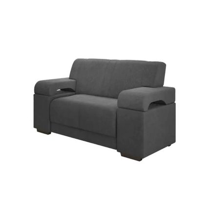 Sofá Estofar Atlanta 2 Lugares com Tecido Veludo - Cinza Sofá Estofar Atlanta 2 Lugares com Tecido Veludo - Cinza