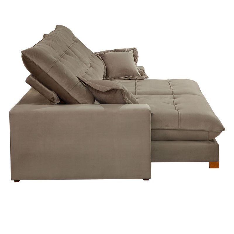 Sofá Retrátil e Reclinável 250cm Dvitrine Canada D28 com Tecido