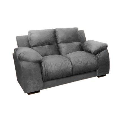 Sofá Estofar Luna 2 lugares com Tecido Veludo - Cinza Sofá Estofar Luna 2 lugares com Tecido Veludo - Cinza