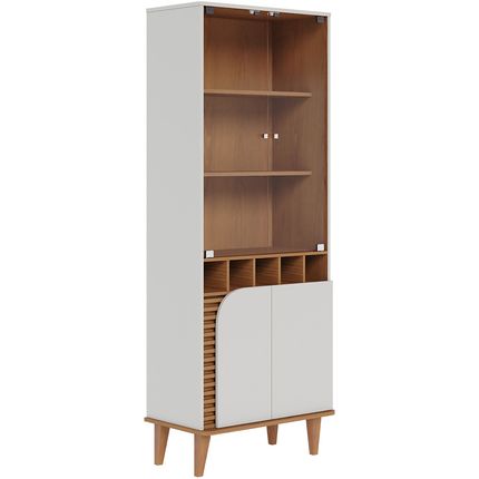 Cristaleira Colibri Jurerê Com Adega - Off White Matte/Freijó Cristaleira Colibri Jurerê Com Adega - Off White Matte/Freijó