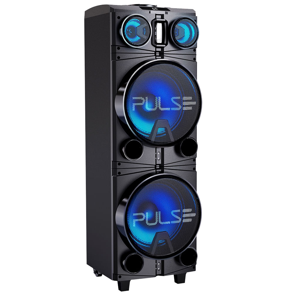 Caixa de Som Amplificada Pulse Storm 2 Double 1500W RMS Bluetooth com Led Bivolt