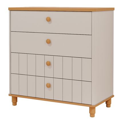 Cômoda Permóbili Cupcake com 4 gavetas - Off White/Nature Cômoda Permóbili Cupcake com 4 gavetas - Off White/Nature