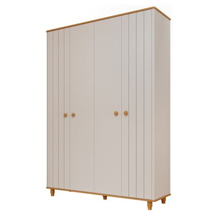 Guarda Roupa Permóbili Cupcake 4 Portas - Off White/Nature Guarda Roupa Permóbili Cupcake 4 Portas - Off White/Nature