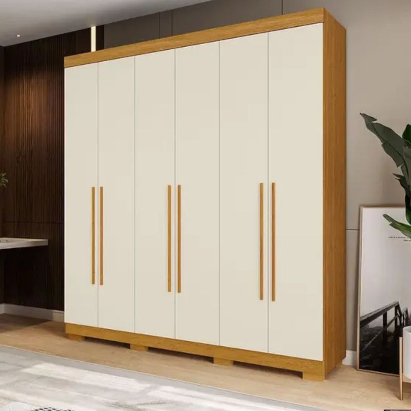 Guarda Roupa ACP Agata 6 Portas com Pés - Cinamomo/Off White