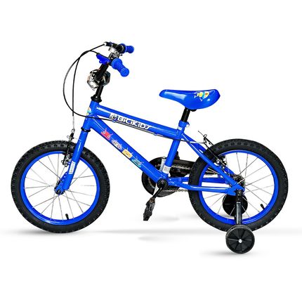 Bicicleta Infantil Bicikids Aro 16 com Rodinhas - Azul