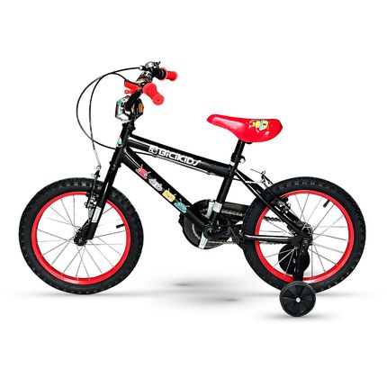 Bicicleta Infantil Bicikids Aro 16 com Rodinhas - Preto