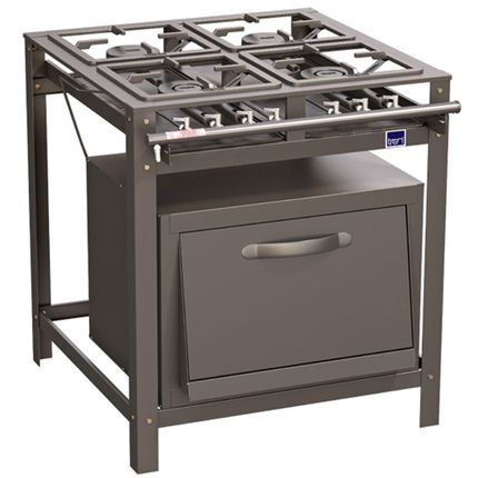 Fogão Industrial Tron 4 Bocas com Forno - Grafite Fogão Industrial Tron 4 Bocas com Forno - Grafite
