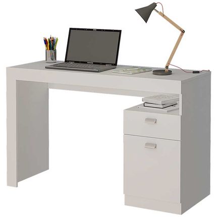 Mesa para Computador Permóbili Melissa 1 Gaveta e 1 Porta - Branco Mesa para Computador Permóbili Melissa 1 Gaveta e 1 Porta - Branco