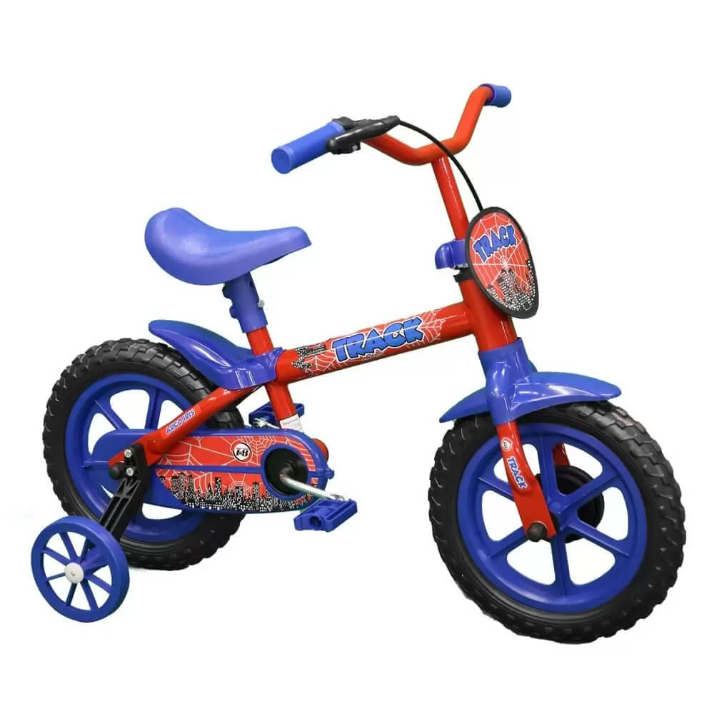 Bicicleta Infantil TK3 Arco-íris Aro 12 com Rodinhas - Azul